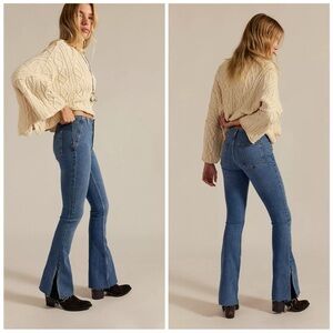 Free People We The Free Level Up Slit Slim Flare Jeans